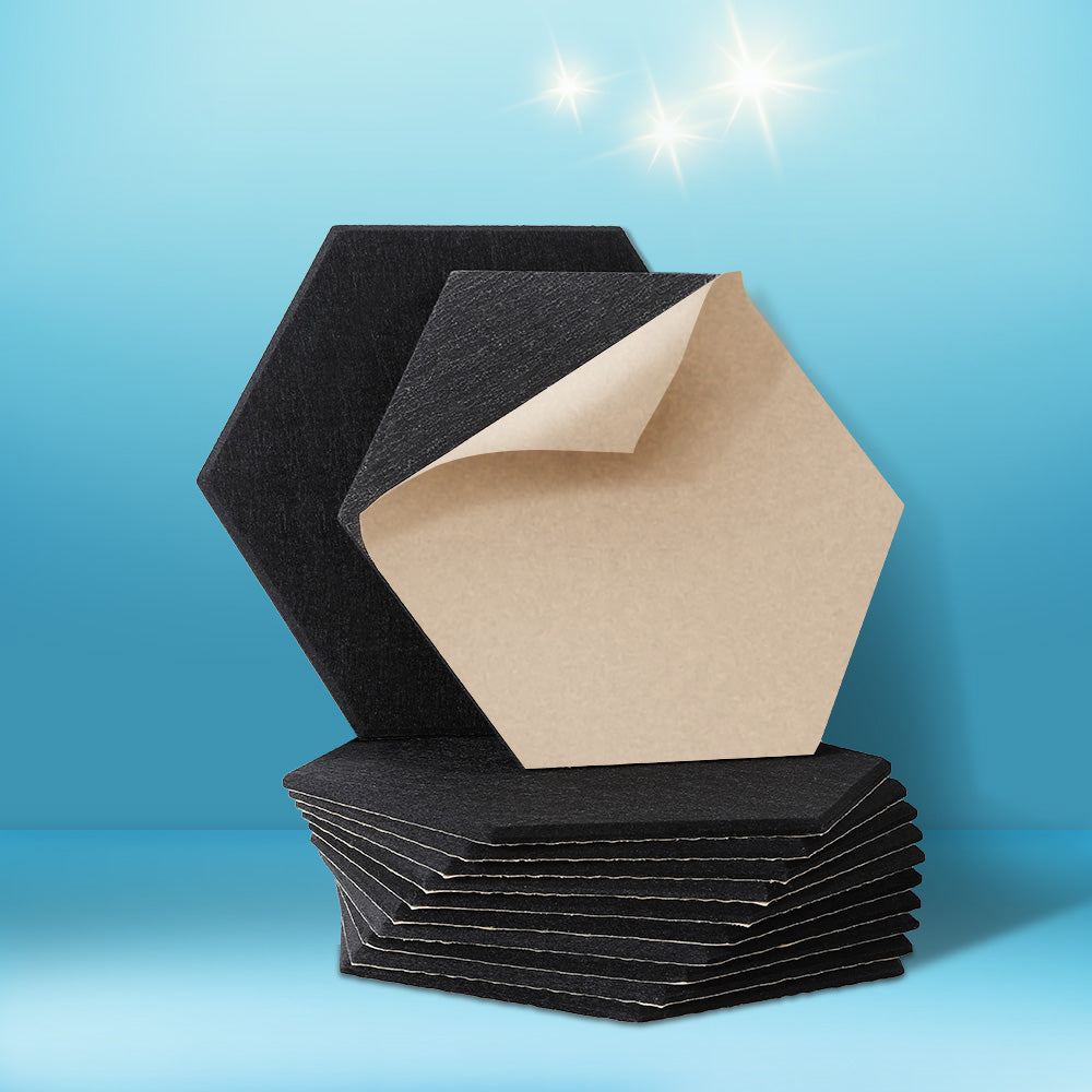 Acoustic Foam by Alpha Soundproof Absorption Panel 12pcs 35x30x0.9cm Black