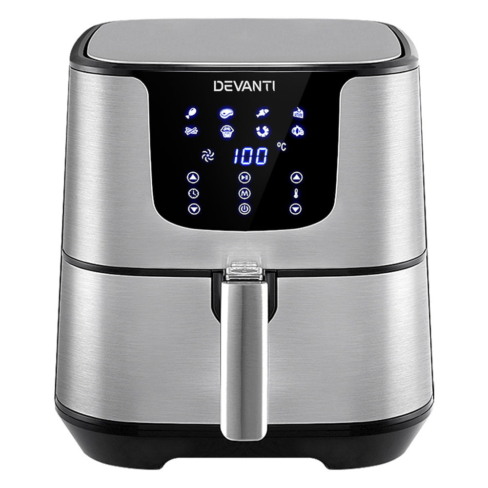 Devanti Air Fryer 7L LCD Fryers Oil Free Oven Air fryer Kitchen Healthy Cooker