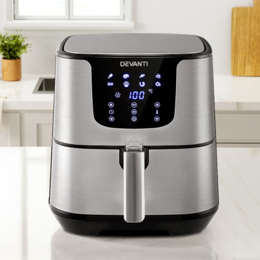 Devanti Air Fryer 7L LCD Fryers Oil Free Oven Air fryer Kitchen Healthy Cooker