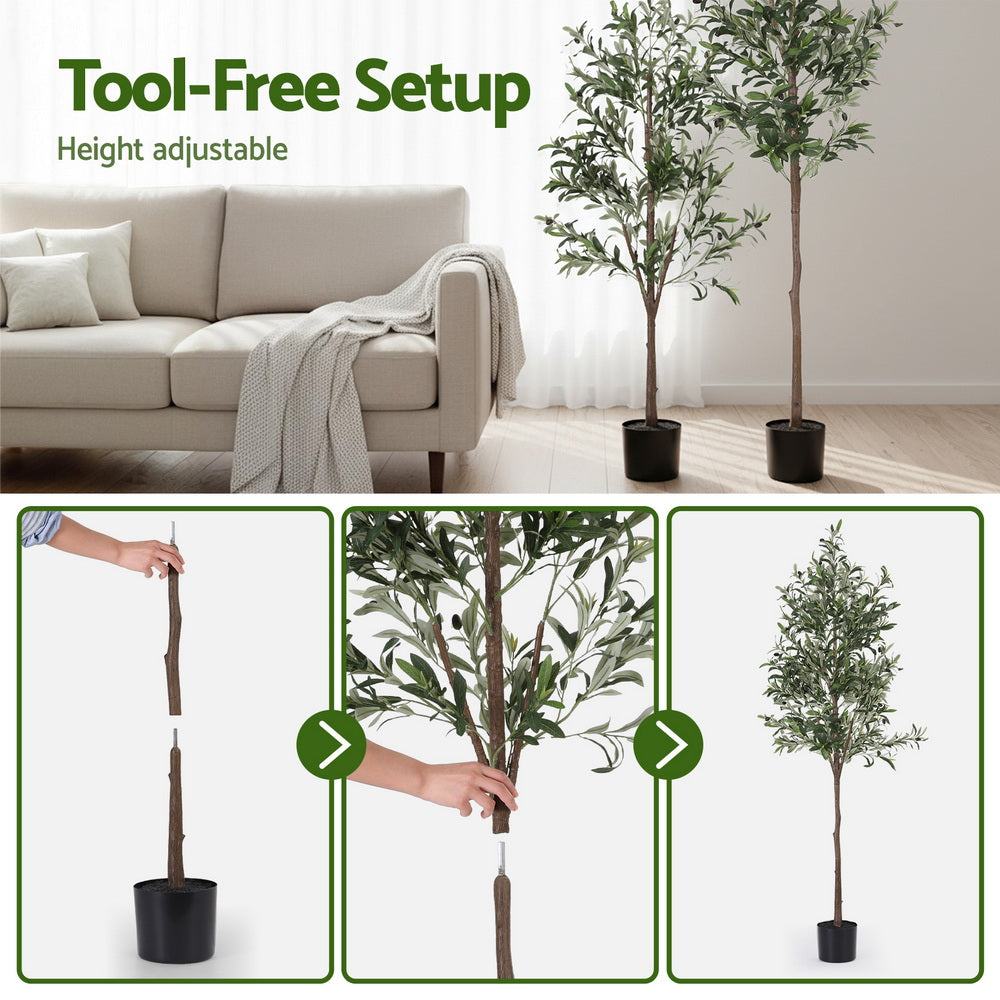 Artiss 180cm Artificial Olive Tree Faux Trees Indoor Decor Artificial Plants Lifelike Plant 1.8M
