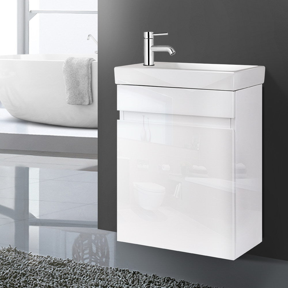 Bathroom Vanity Basin Cabinet-Cefito 400mm White