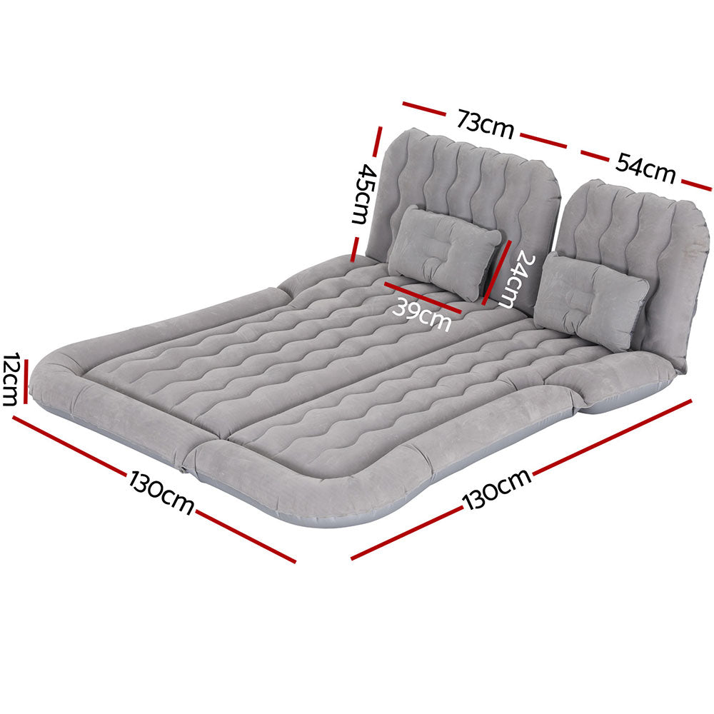 Car Mattress 175x130x12cm Inflatable SUV Back Seat Camping Bed Grey