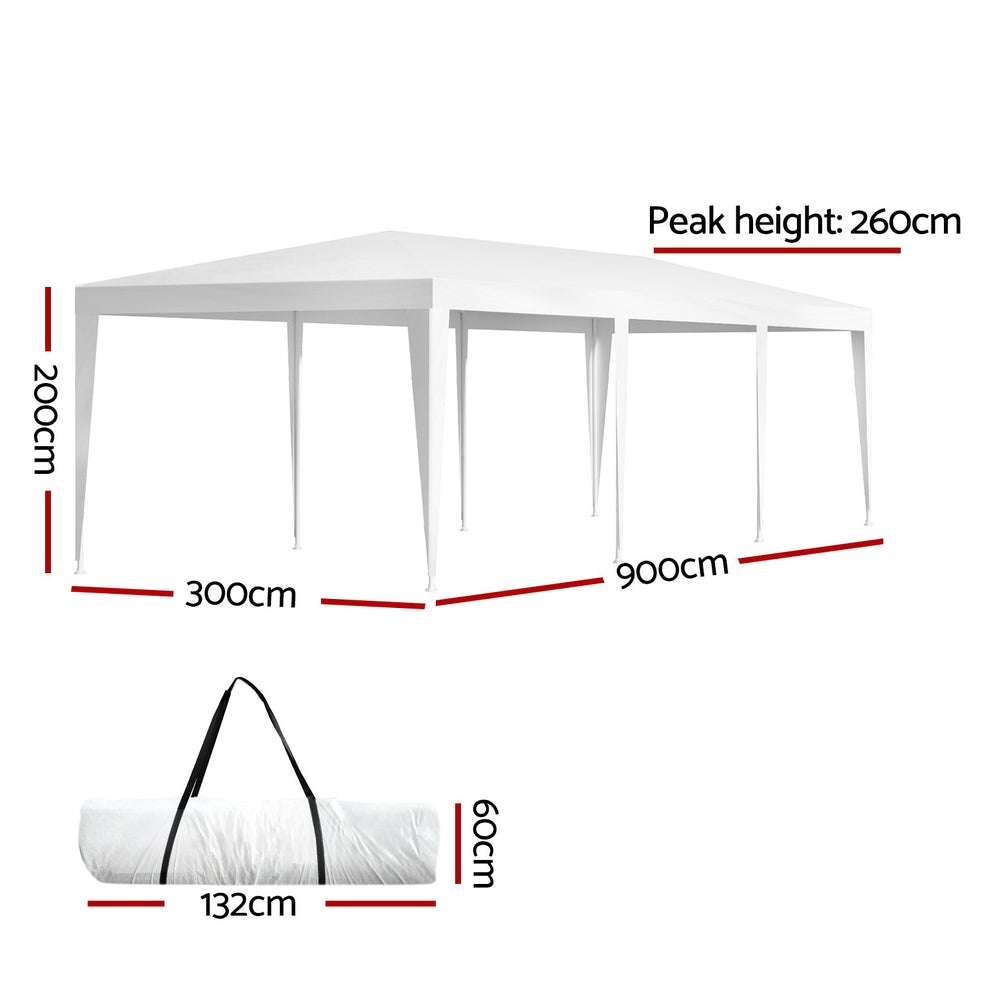 Gazebo 3x9m Wedding-White