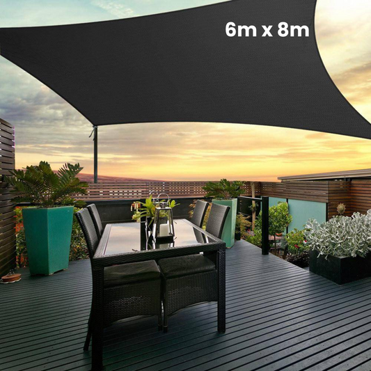 Shade Sail Sun Shadecloth 280 gsm Black-6x8 m
As an expert in the world of shade sails, I can confidently say that our Instahut Shade Sail Sun Shadecloth 280 gsm Black-6x8 m provides both practicality and beauty. Its 280g/m2 commercial grade 100% polyethylene fabric allows for cooling air to circulate while blocking 98% of harmful UV rays.