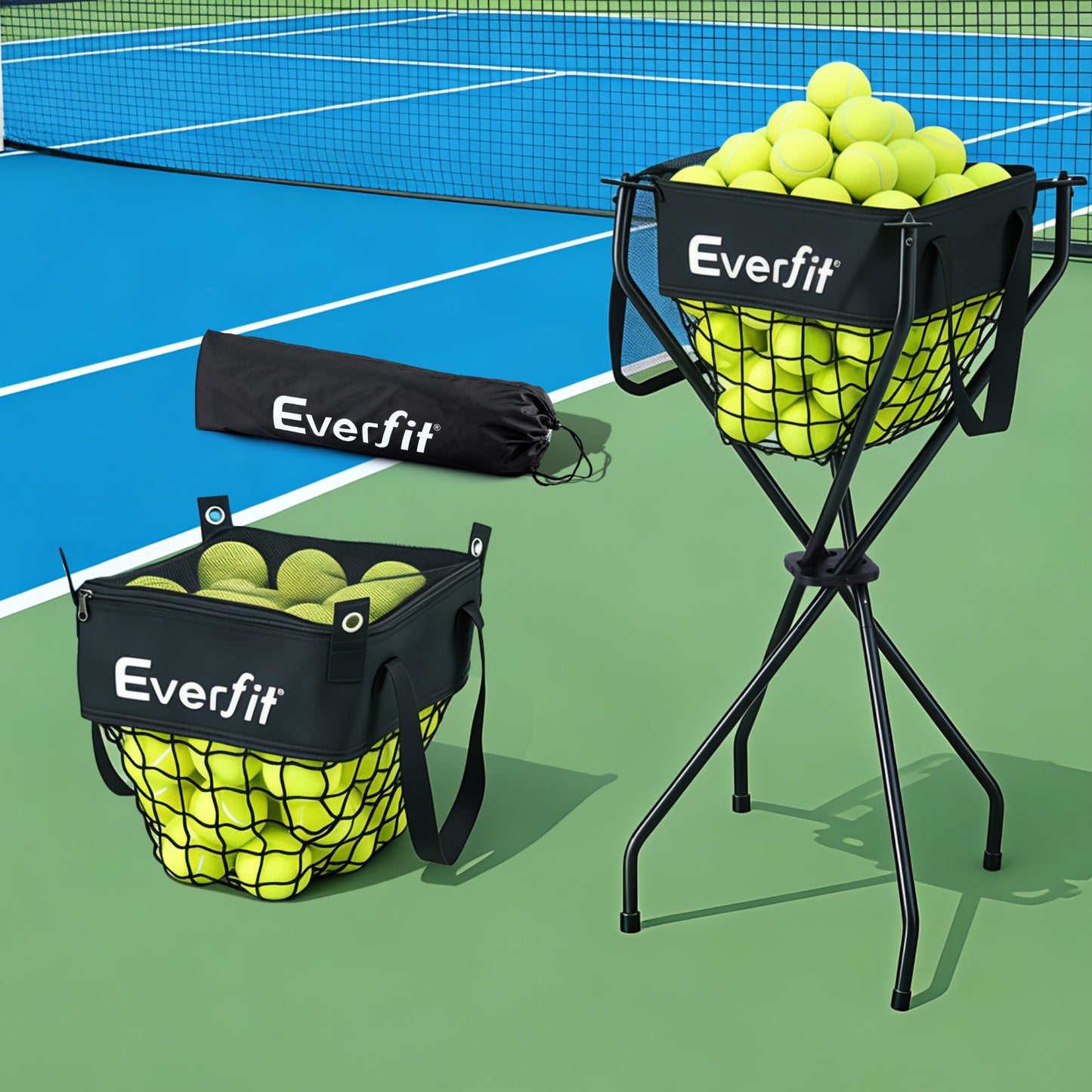 Everfit Portable Ball Cart Foldable Pickleball Tennis Baseball Softball - Factory Direct Shop