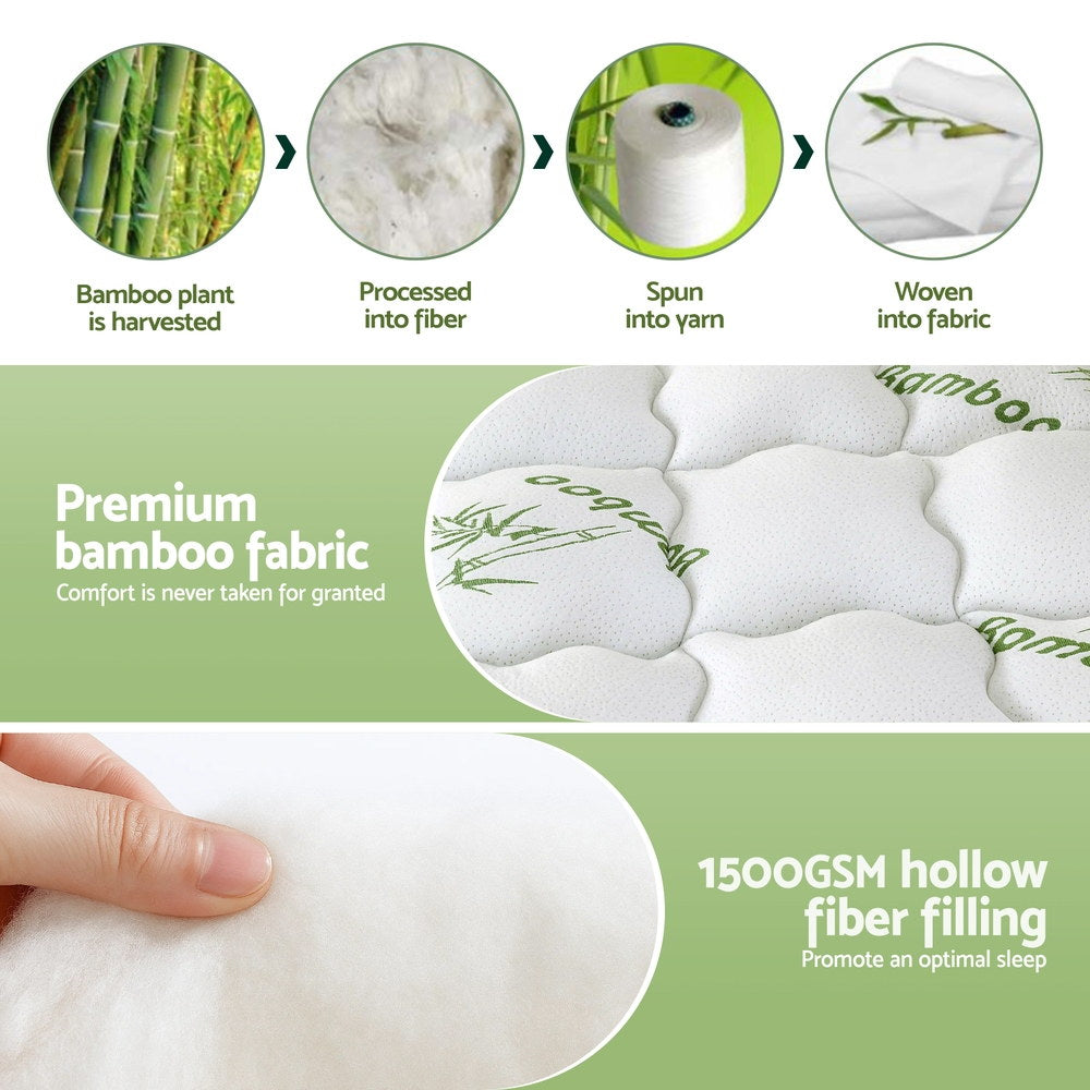 Giselle Mattress Topper 11cm Pillowtop toppers Bamboo Double