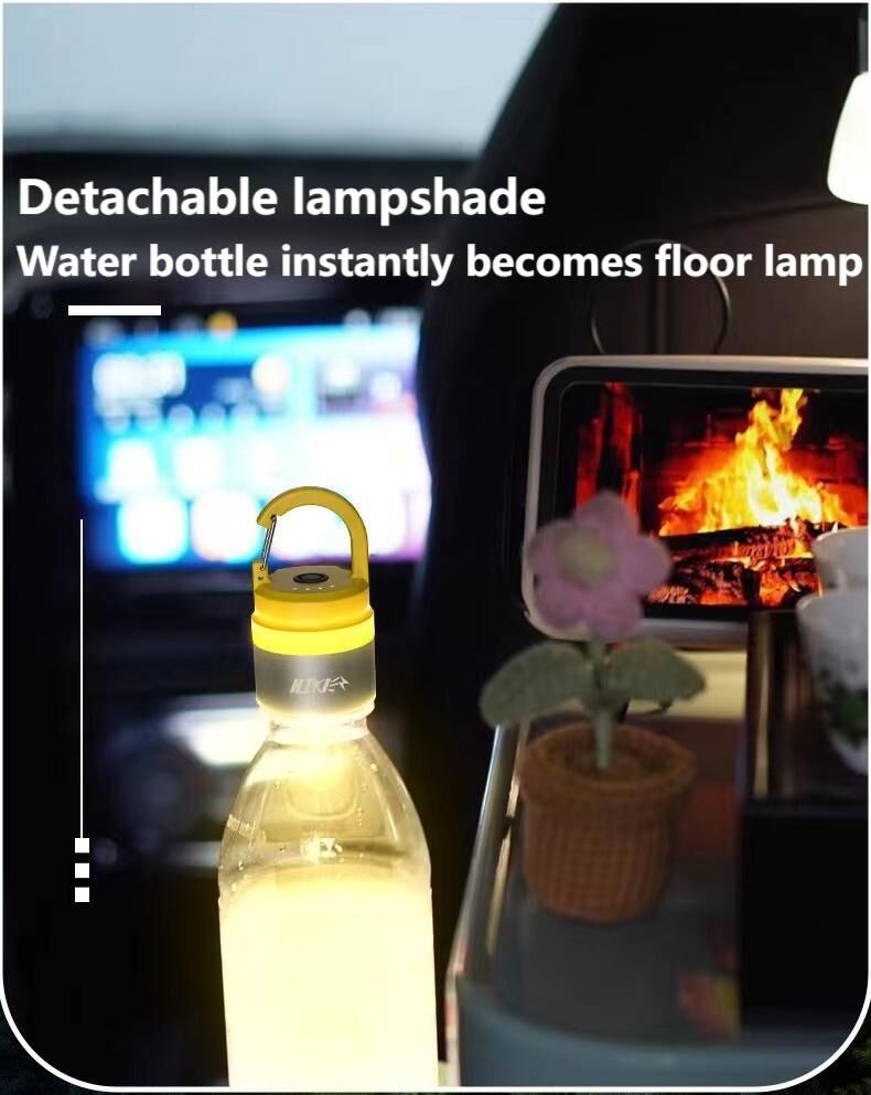 Two random color (green - yellow - white - red) outdoor camping lights, convenient for hiking, multi-scenario water bottle lights, ambient lights, suspended hanging lights with focused light
