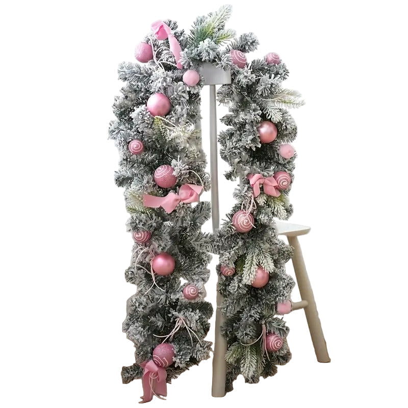 Artificial Christmas Wreath Pink Garland - Factory Direct Shop