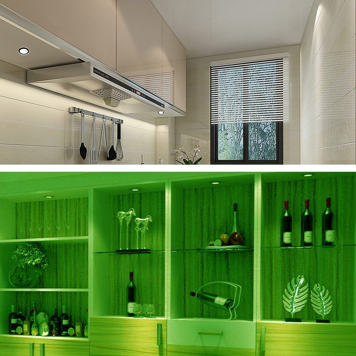 RGB Single LED Kitchen Under Cabinet Puck Light,Color Changing LED Under Cabinet Lights Kit,Aluminum Slim Multi Color Wired Display Cupboard Light for Kitchen 2 PCS - Factory Direct Shop