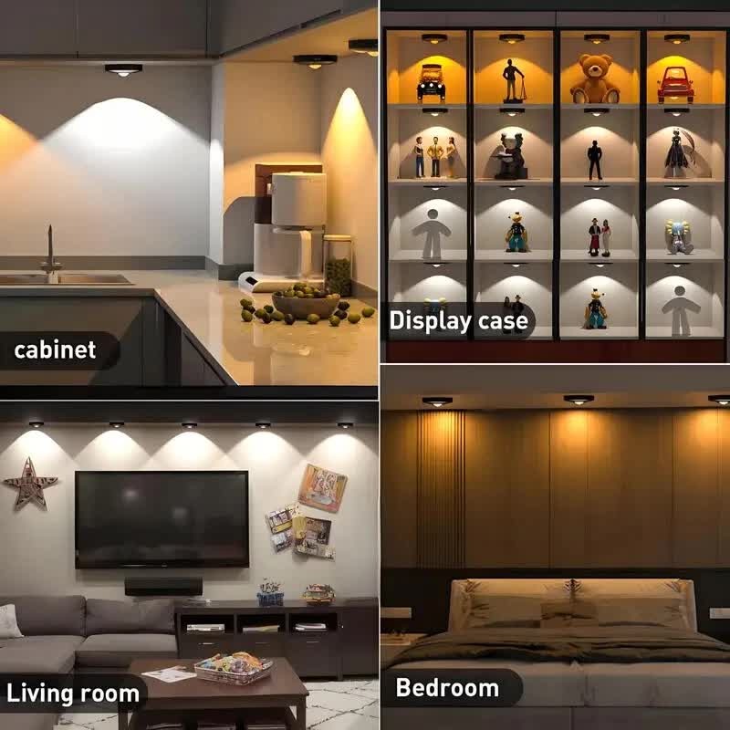 3 Lights LED Rechargeable Slim Cabinet Light, 2cm, Remote Control, Magnetic Mount - Factory Direct Shop