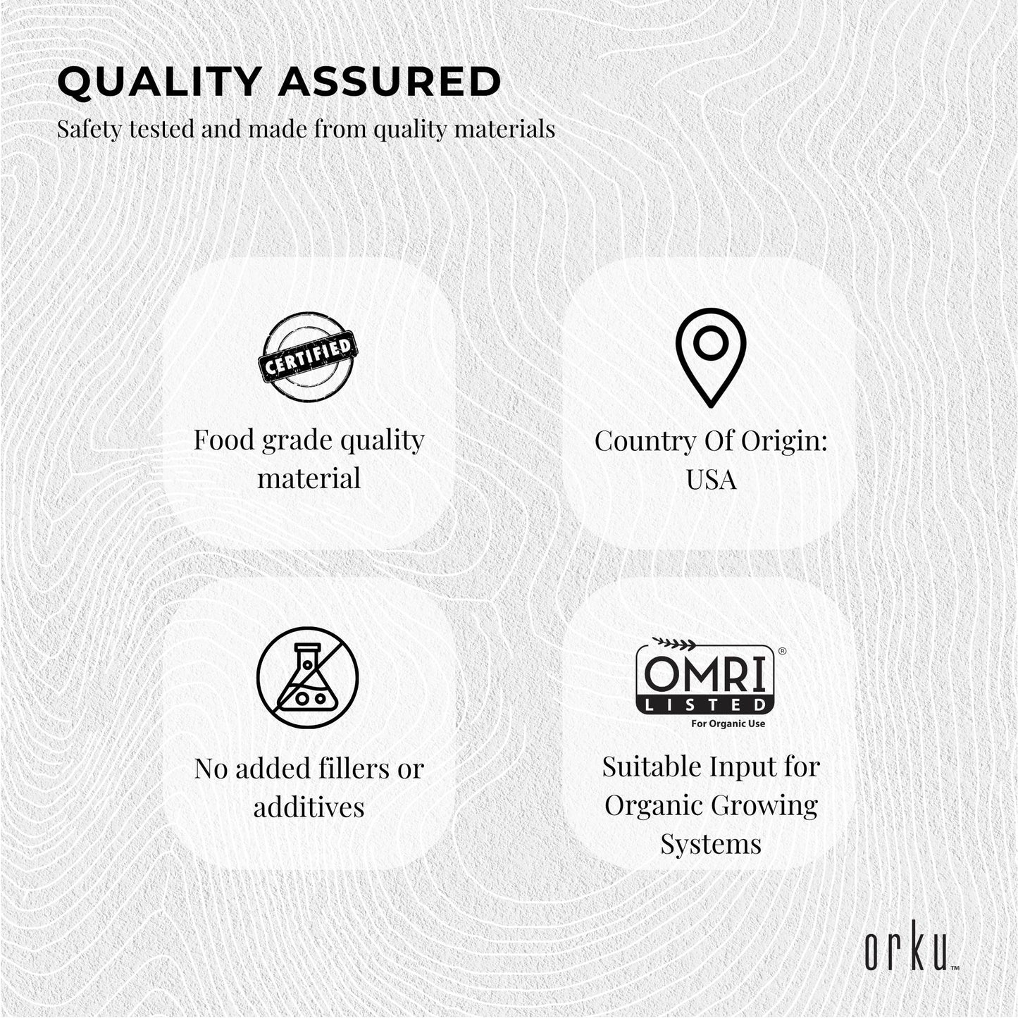 Orku 5Kg Fine Diatomaceous Earth - Food Grade FCC Fossil Shell Flour Powder