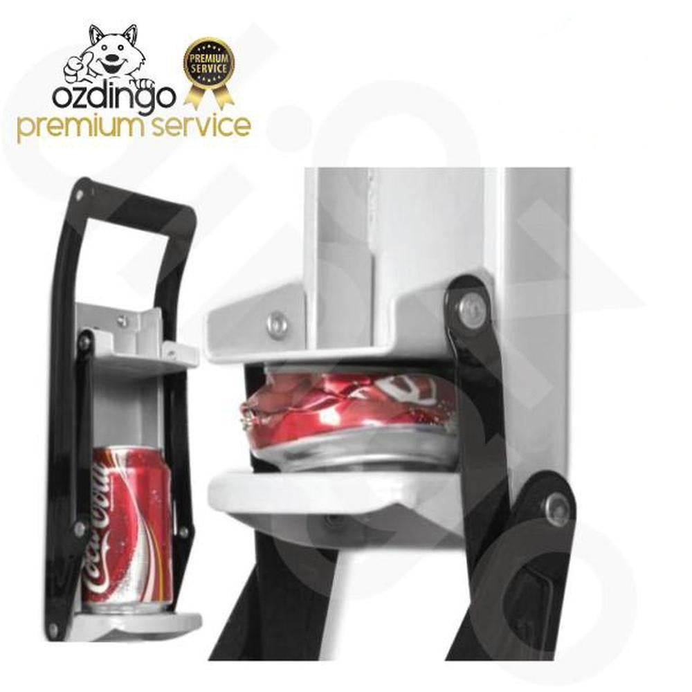 2x Aluminium Can Crusher - 16oz Beer Soda Smasher - Wall Mounted Bottle Opener
