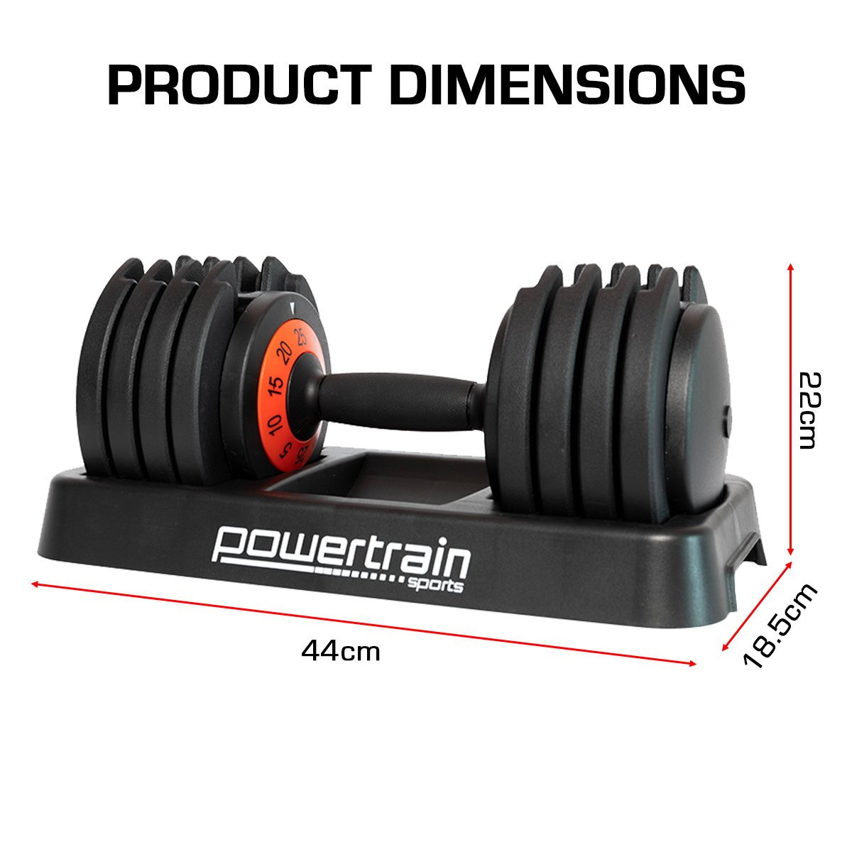 Powertrain Dumbbell Set GEN2 Pro Adjustable - 50kg - Factory Direct Shop