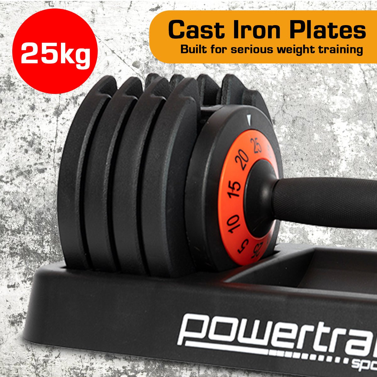 Powertrain GEN2 Pro Adjustable Dumbbell Weights - 25kg - Factory Direct Shop