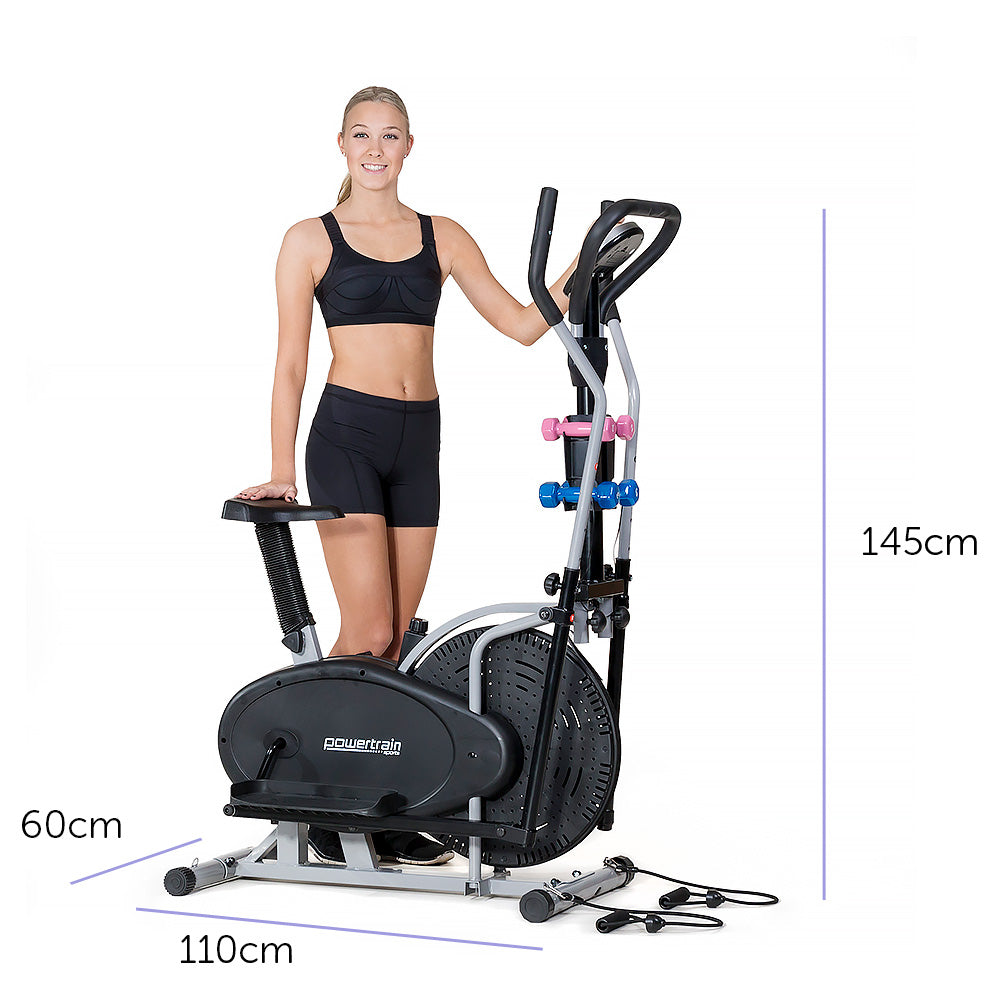 Powertrain Elliptical 5-in-1 Cross Trainer With Dumbbell Set