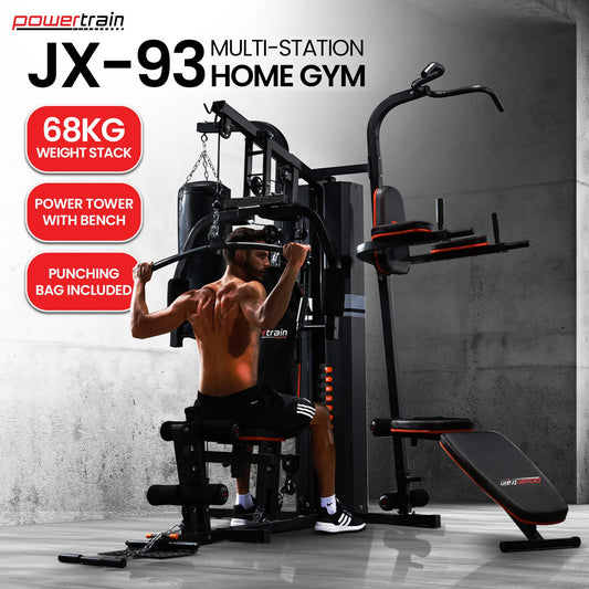 Powertrain Multi Station Home Gym 150lbs Weights Punching Bag
Get a complete workout with the Powertrain Multi Station Home Gym. With 150lbs of weights and a punching bag, you can strengthen and tone your entire body while improving your boxing skills. This all-in-one gym is perfect for any fitness level.