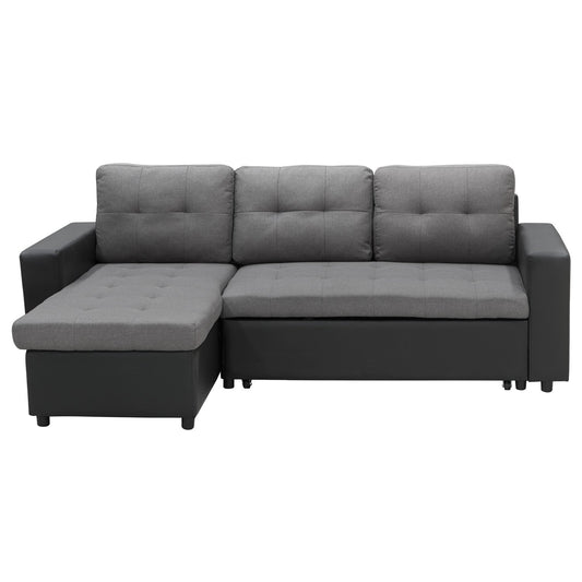 Gray sectional sofa on a white background