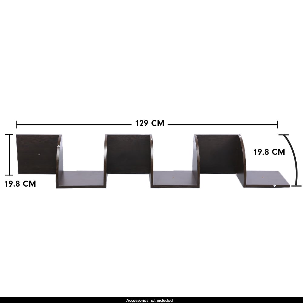 Sarantino 5 Tier Corner Wall Shelf Floating Mounted - Dark Brown