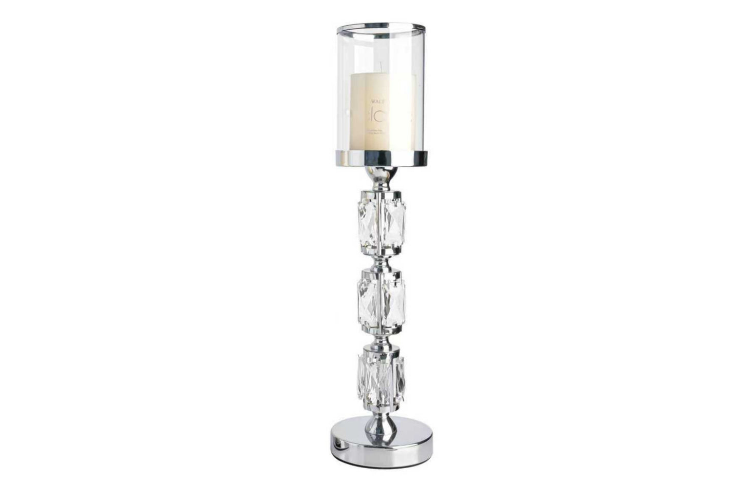 Abode Crystal Candle Holder – Silver - Large - Factory Direct Shop
