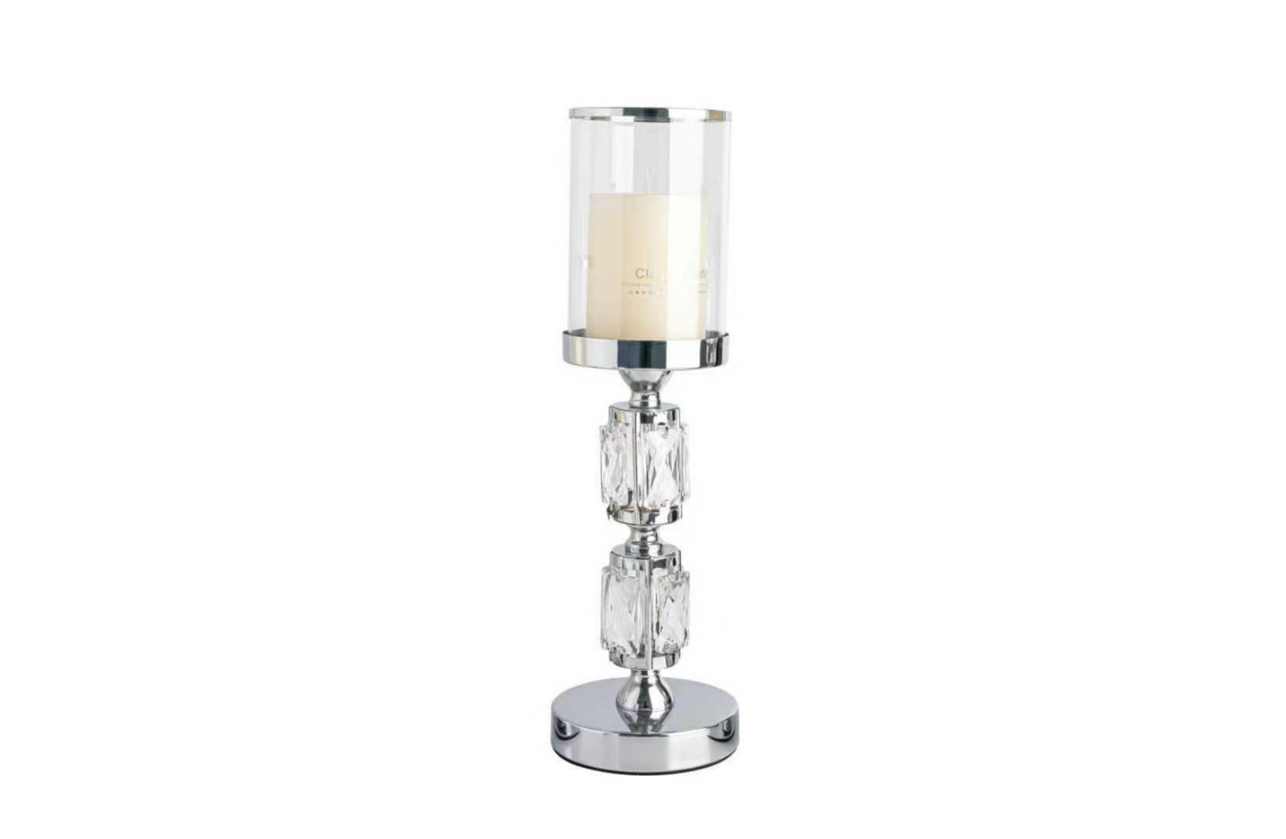 Abode Crystal Candle Holder – Silver - Medium - Factory Direct Shop