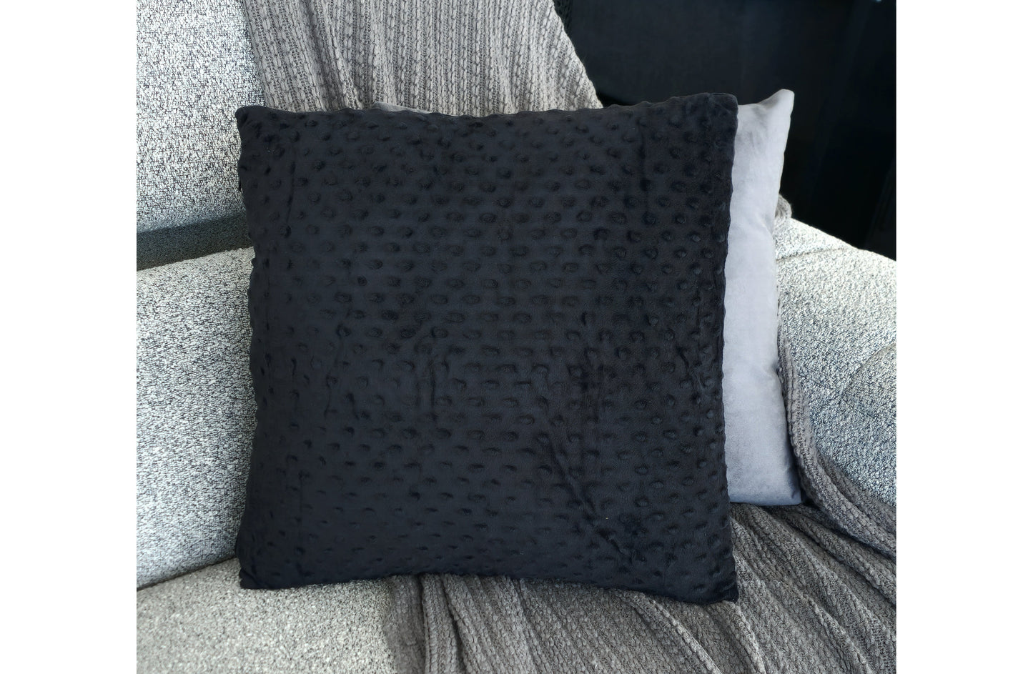 Velvet Bubble Luxury Cushion - Black