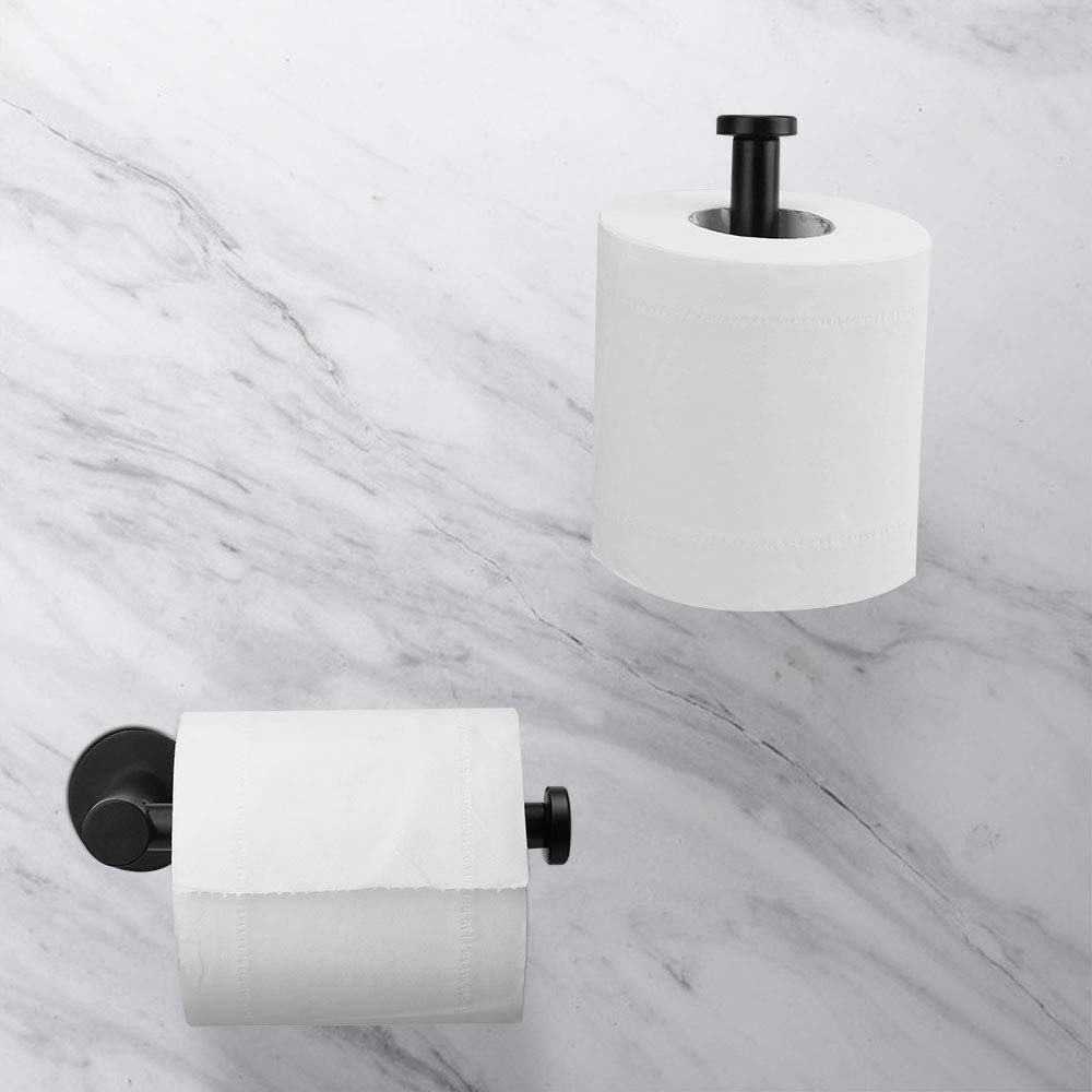 Toilet Paper Holder Self Adhesive Black Bathroom Paper Roll Holder Roll Holder 304 - Factory Direct Shop