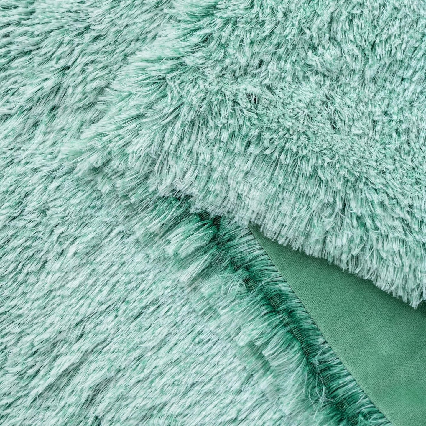 Double Sided Fx Fur Shaggy Throw Blanket - Emerald