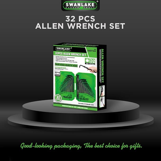 Swanlake 32-piece Allen wrench set packaging on a black background