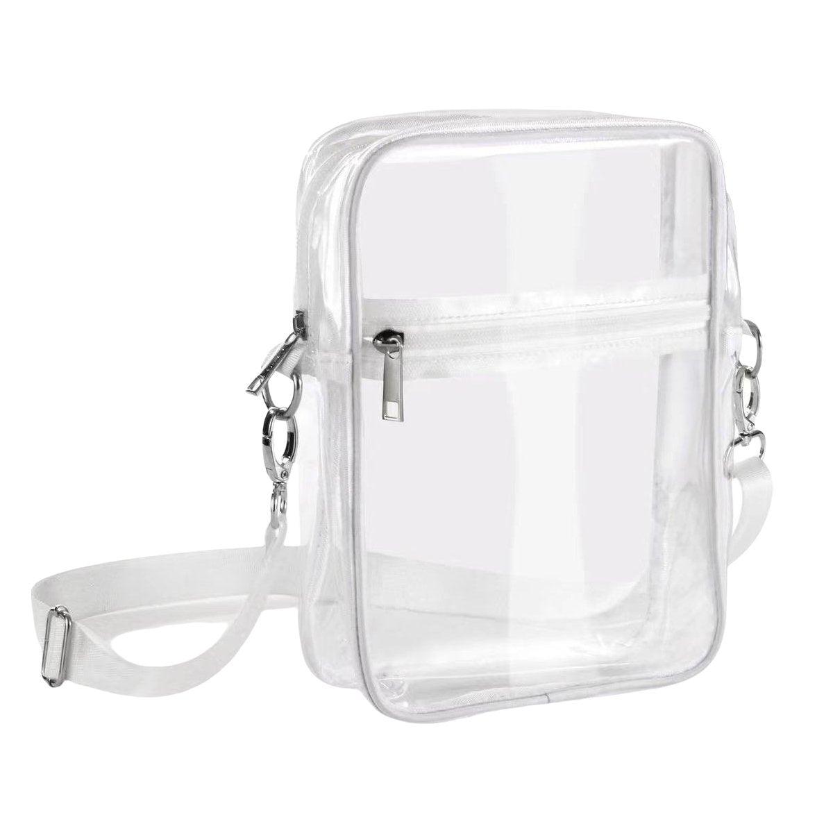 Transparent Crossbody Bag Clear Stylish Handbag for Men and Women Daily Use - Black