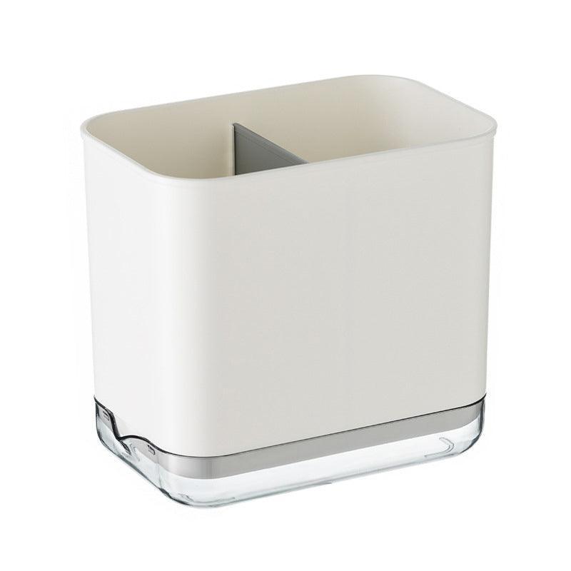 Cutlery Drainer Basket Multifunctional Storage Holder Box Spoon Drain Rack - White