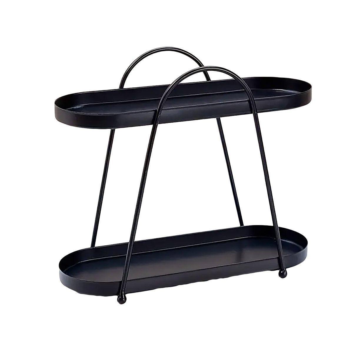 Jewelry Rack Organizer Stand Cosmetic Display Desktop Storage Holder for Home - Black