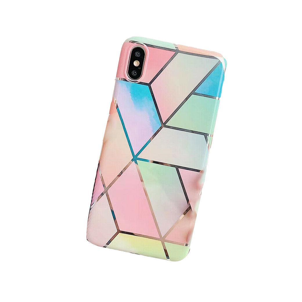 Rainbow Case for iPhone 14 13 12 11 Pro Max XR XS Marble Phone Shockproof Cover Silicone - For iphone 13