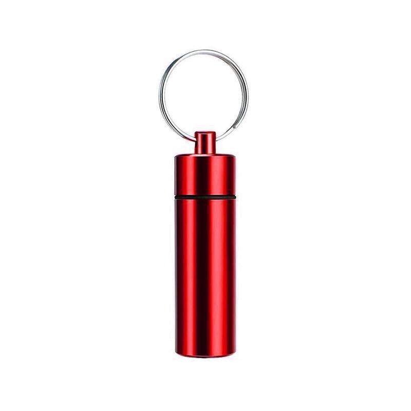 Aluminum Pill Box Case Bottle Cache Drug Holder Keychain Container Waterproof - Blue