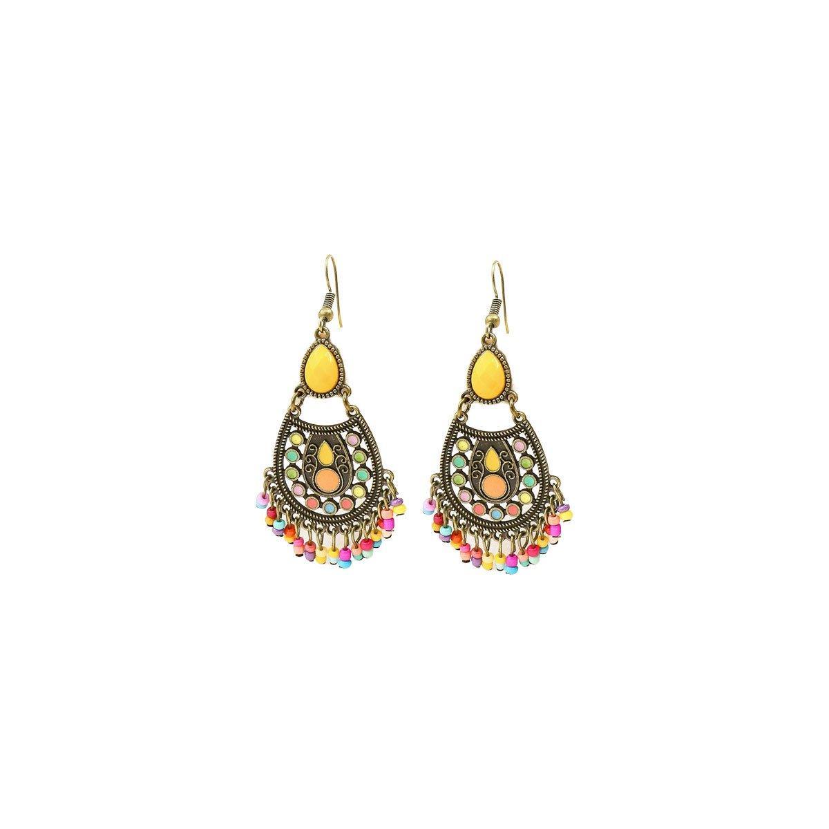 Retro Court Style Geometric Leaf Earrings Elegant Vintage Jewelry for Women Gift - 1