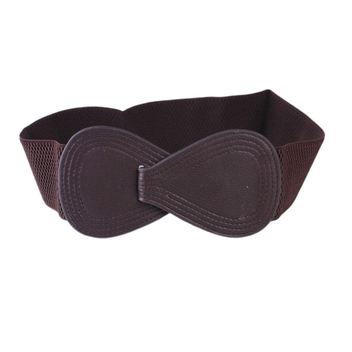 Fashion Belt Red Elastic Waist Cover Wide Belt Women Black Elastic Bow Decoration - Black