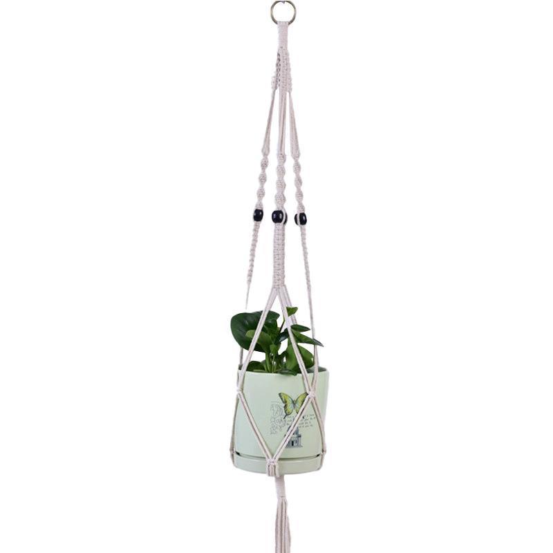 Macrame Plant Flower Pot Holder Hanger Hanging Planter Basket Hemp Rope Braided - #15