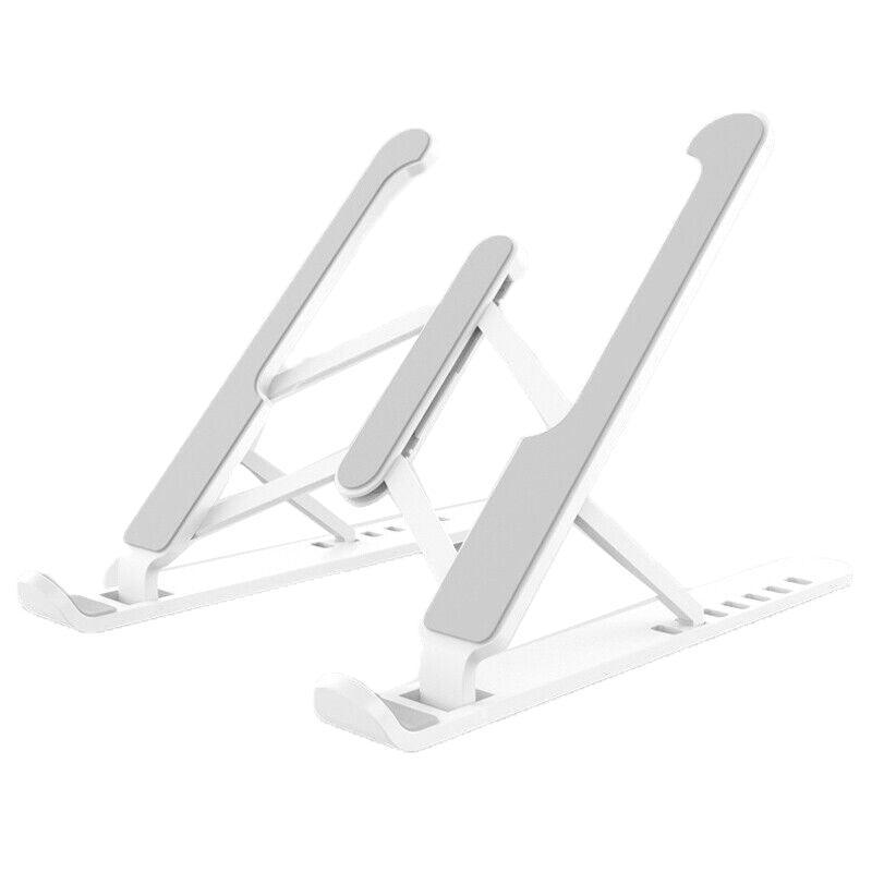 Adjustable Folding Laptop Stand for Desk Portable Tablet Holder Riser Bracket - White