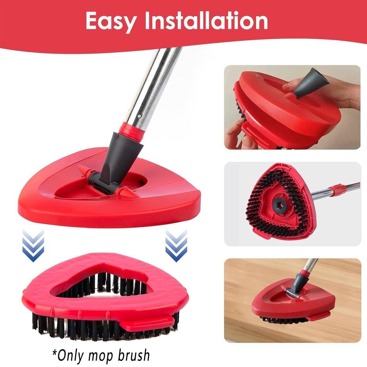 2PCS Triangle Rotating Mop Head Replacement Floor Brush Universal Cleaning Mop