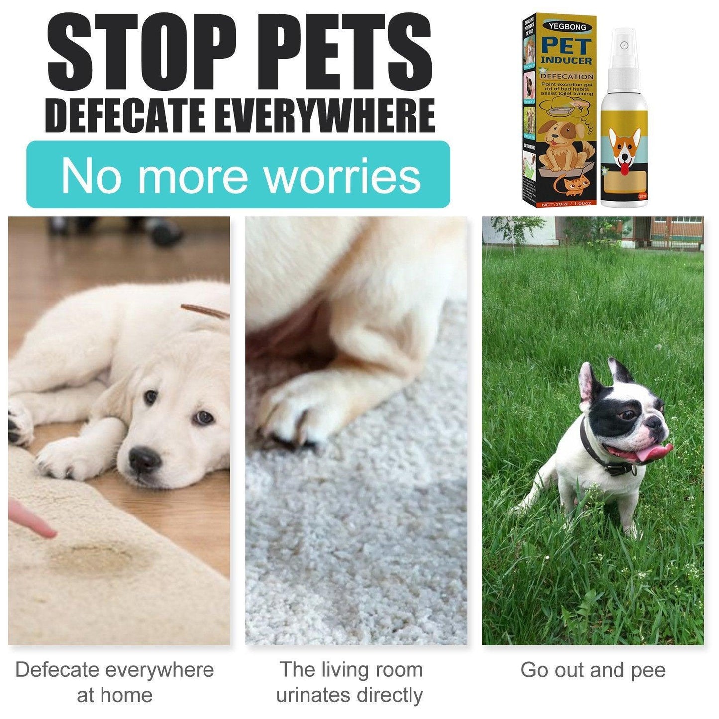 Pet Toilet Training Spray Inducer Dog Poops Cat Pee Urine Positioning Defecation