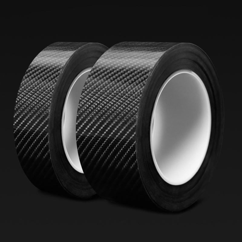 3PCS 3m Carbon Fiber Car Sticker Door Sill Anti-Scratch Tape DIY Protection Film