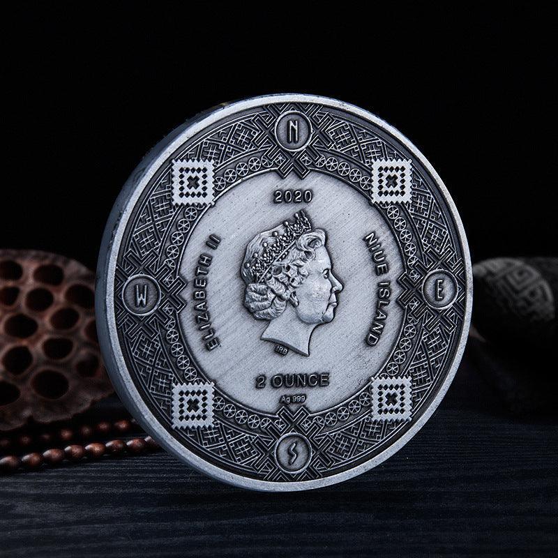 Twelve Constellations Coin Sun and Moon Challenge Medal Double-sided Embossed