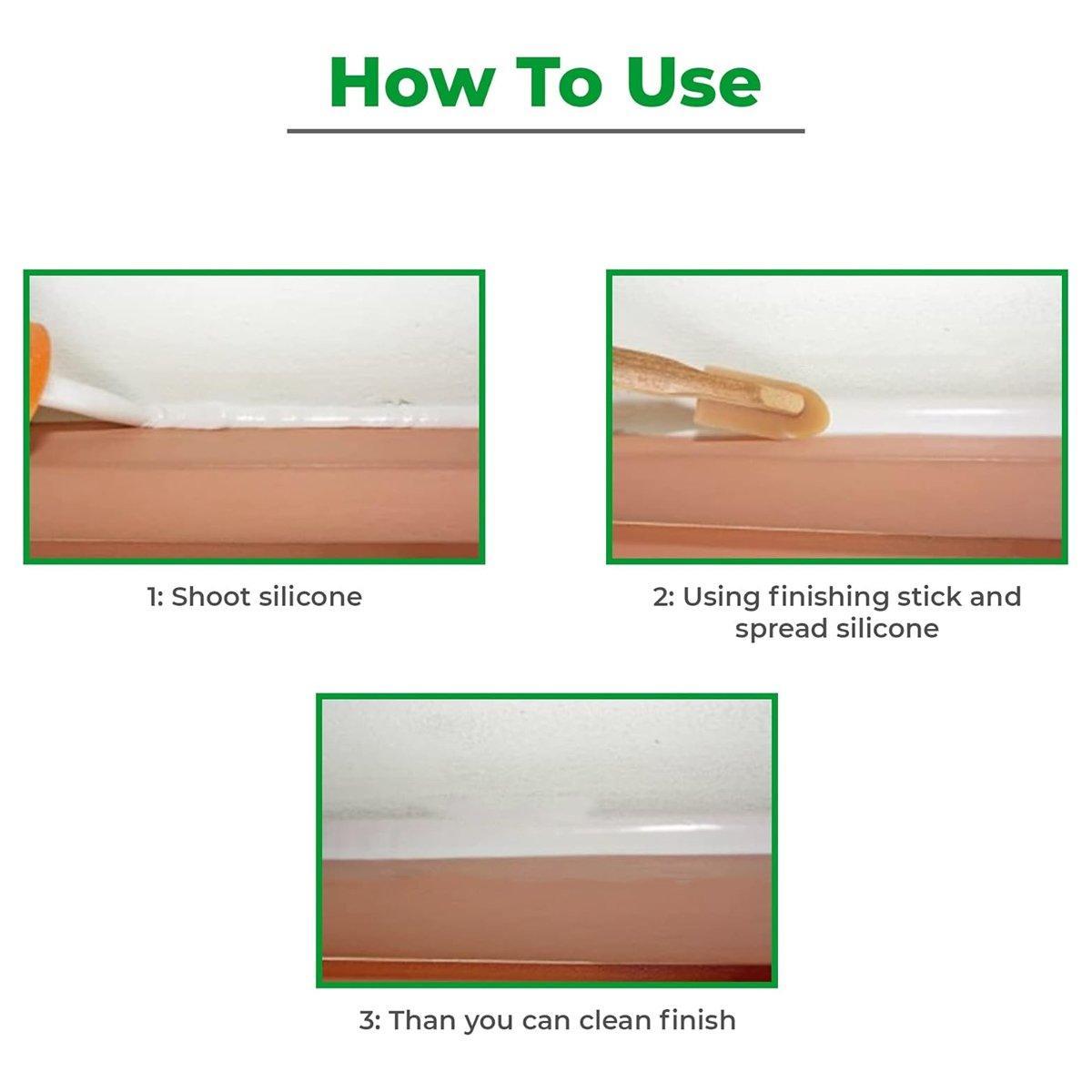 4pcs Squeegee Plastic Grout Sealant Spatula Caulk Applicator Tool Set for Home