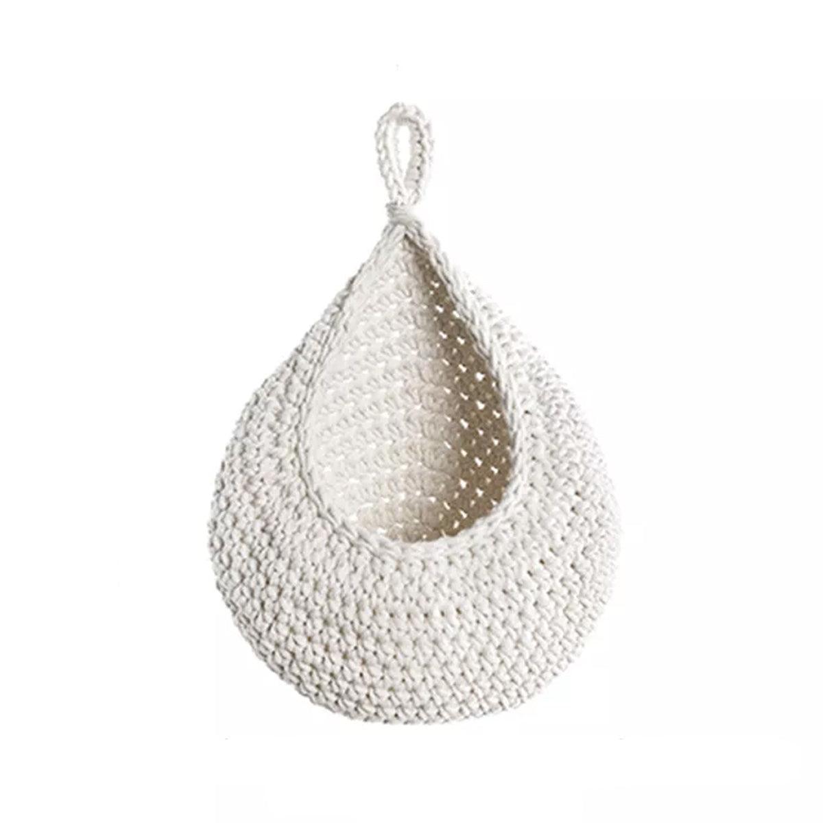 Cotton Rope Woven Storage Basket Wall Mount Fruit Vegetable Organizer Container - Max