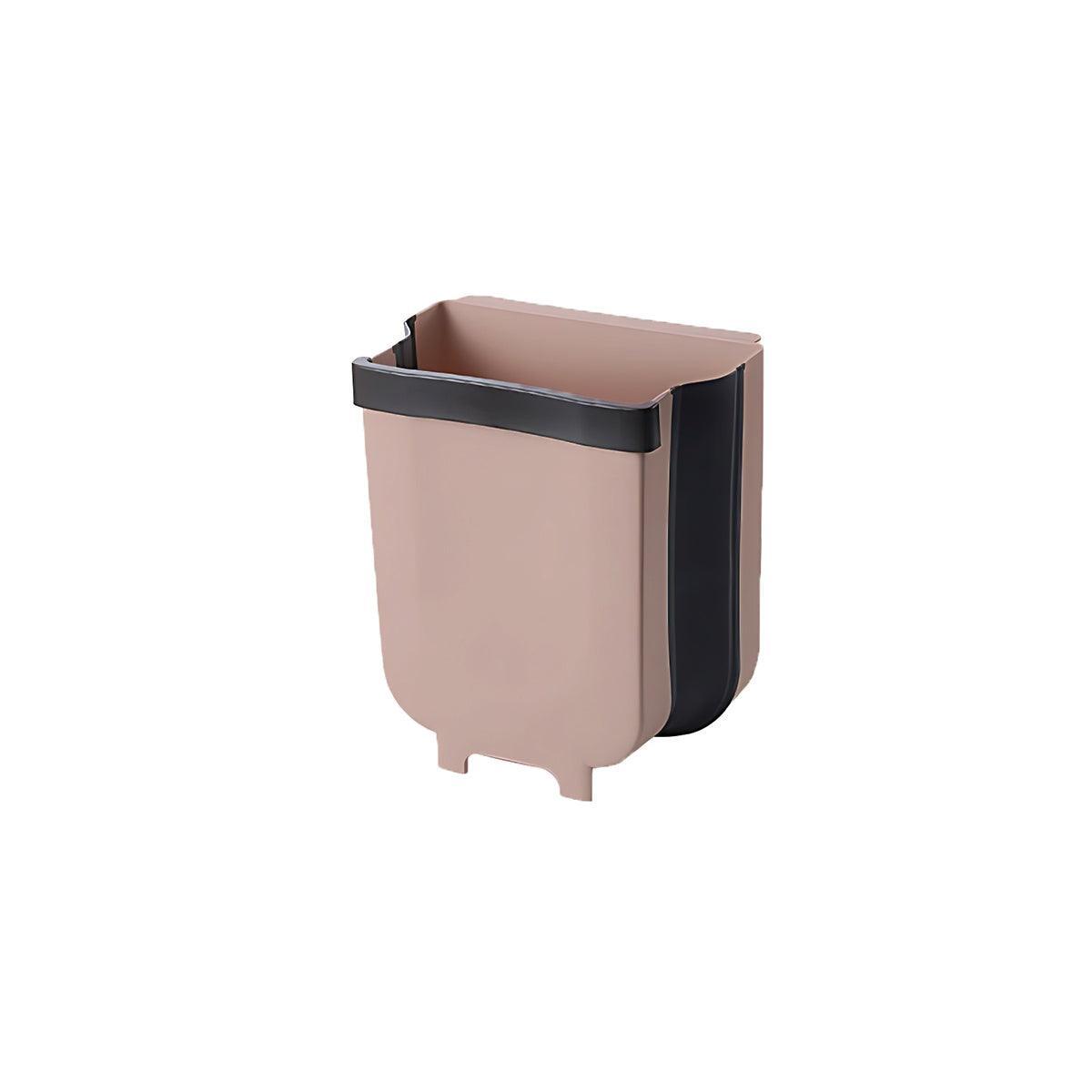 9L Hanging Bin Wall Mounted Folding Waste Bin Kitchen Dining Cabinet Trash Can - White