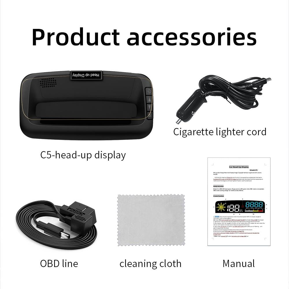 Car Hud Head Up Display Water Temperature / Vehicle Speed / Voltage