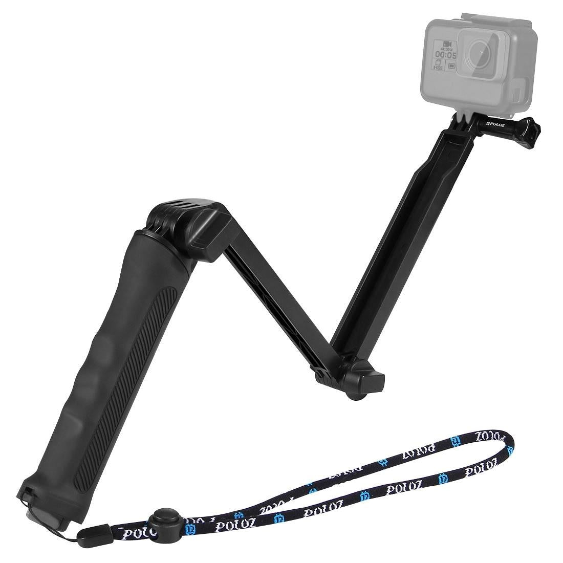 Foldable 3-way Tripod Selfie Stick for Action Cameras - 20-58cm Length