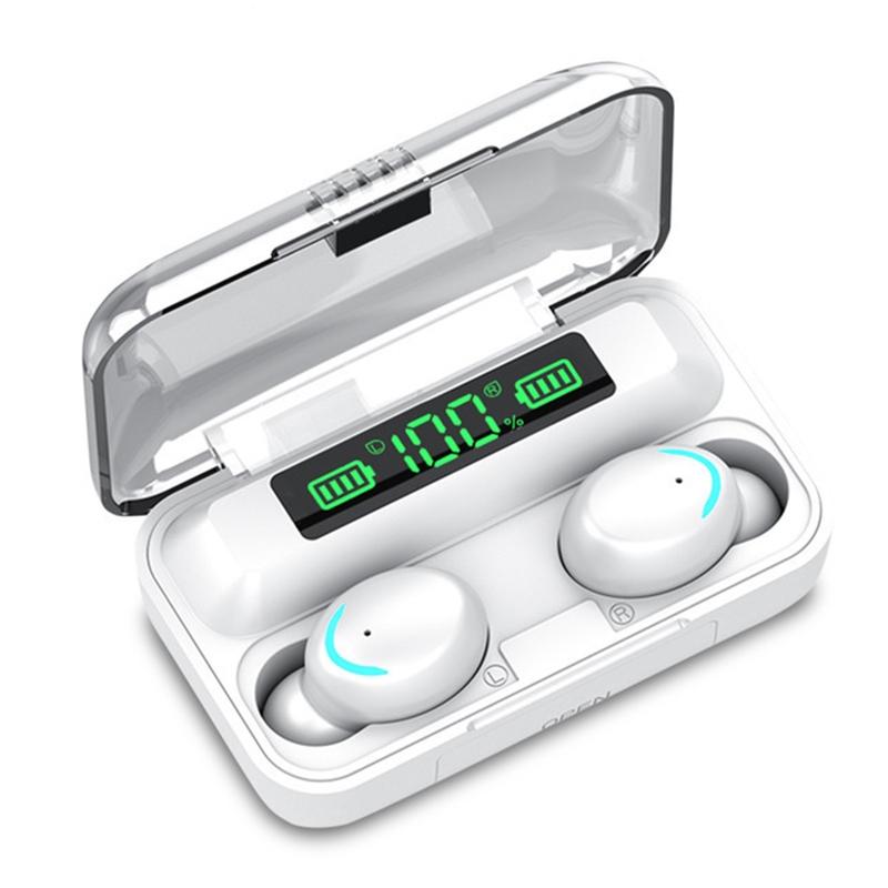 Bluetooth Earphone with Noise Reduction & Led Display - Black - Ip6D1057 Led Light Black