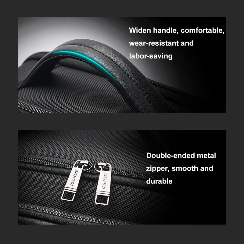 Large-capacity Business Laptop Backpack with Usb & Type-c Port - First-layer Cowhide Black