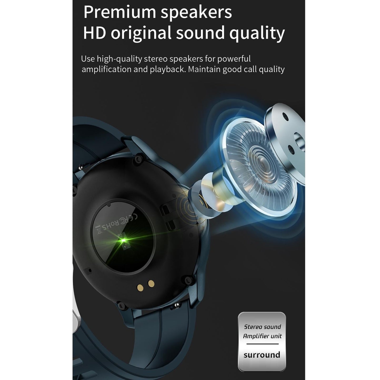 1.3 Inch Ips Colour Screen Ip67 Waterproof Smart Watch Support Sleep Monitor / Heart Rate Monitor / Blood Pressure Monitor - Black