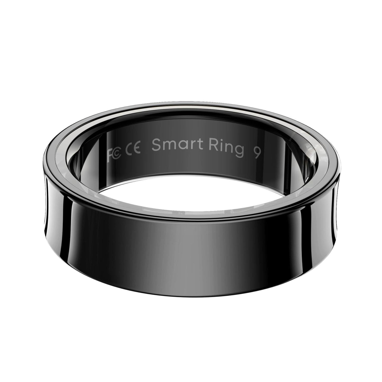Smart Ring With Heart Rate Blood Oxygen Sleep Monitoring & Sports Modes - Size 8 - Black